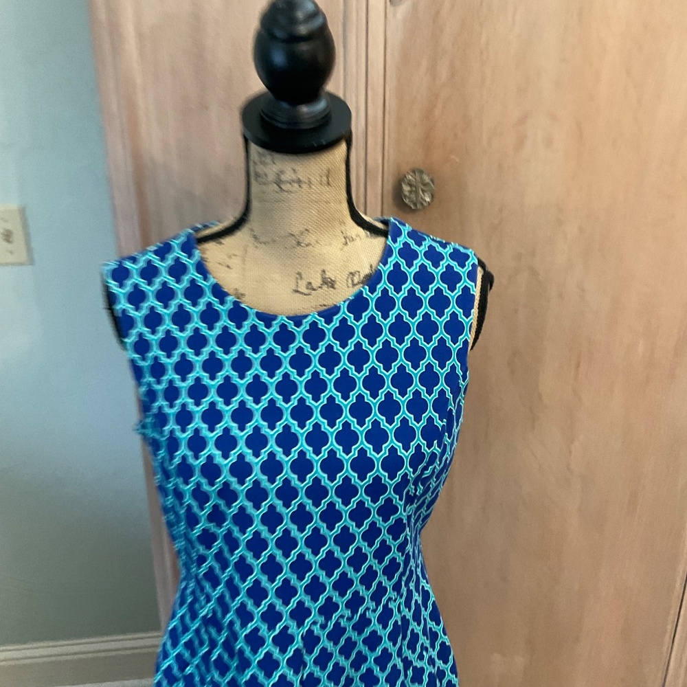 Lands' End Blue Sheath Dress Size 10 classic preppy - Picture 4 of 14